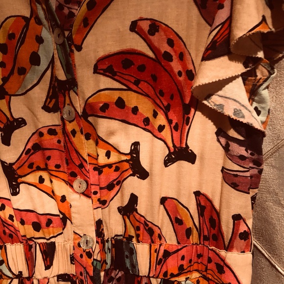 Farm Rio fun banana jumpsuit! So fun & bright! Size small - Picture 7 of 12